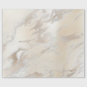 グラムパールアイボリーシルバーホワイトマーブルグラム ラッピングペーパー (フラット)