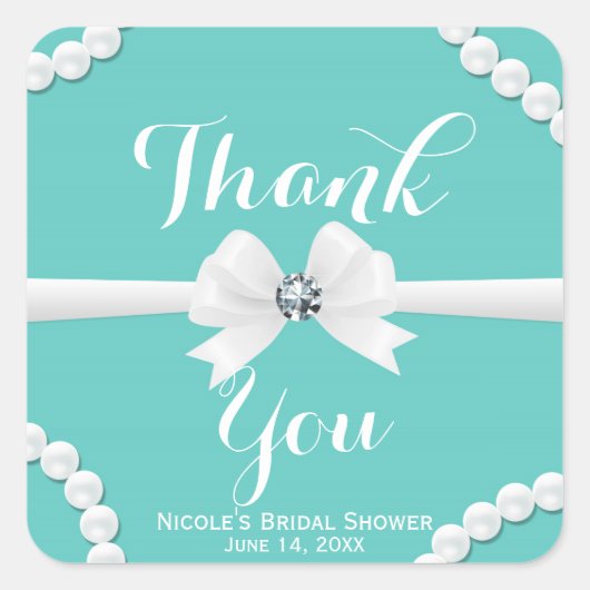 グラムパール&ボウシきらきら光るックエレガントの好意 スクエアシール (正面)