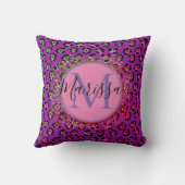 グラムヒョウ桃色と紫モノグラム クッション (裏面)
