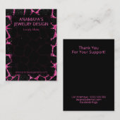 グラムピはっきりしたンク及びブラックグリッターイヤリングディスプレイ 名刺 (正面/裏面)