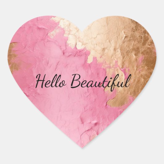 グラムピンクと金ゴールド ハートシール (正面)