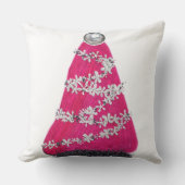 グラムピンクのクリスマスツリー クッション (正面)