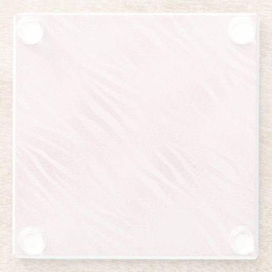 グラムピンクのゼブラ印刷 ガラスコースター (裏面)