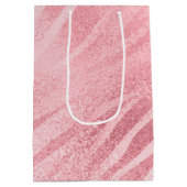 グラムピンクのゼブラ印刷 ミディアムペーパーバッグ (裏面)