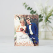 グラムピンクの泡シックな書道サンキューカード ポストカード (スタンド正面)