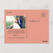 グラムピンクの泡シックな書道サンキューカード ポストカード (裏面)