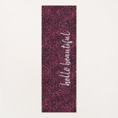 グラムピンクの黒豹の絵 ヨガマット (正面)