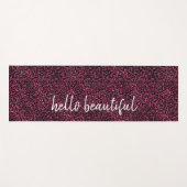 グラムピンクの黒豹の絵 ヨガマット (正面(横))