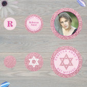 グラムピンクエレガントガール写真バルミツワーパーティー コンフェッティ