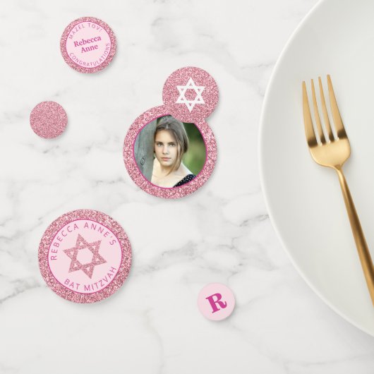 グラムピンクエレガントガール写真バルミツワーパーティー コンフェッティ (グループ)