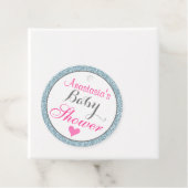 グラムピンクガーリーライトスカイブルーグリッターベビーシャワー フェイバータグ (インサイチュ)
