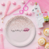 グラムピンクキスリップス赤面グリッター      ペーパープレート (パーティー)