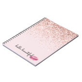 グラムピンクキスリップ赤面グリッター ノートブック (左側)