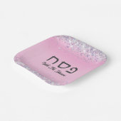 グラムピンクグリッターへブル過越ディナーシーダー ペーパープレート (傾斜あり)