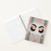 グラムピンクグリッターまつげノート ノートブック (内部)