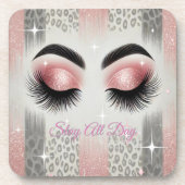 グラムピンクグリッターまつげ コースター (正面)