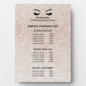 グラムピンクグリッターまつ毛サロンサービスリスト フォトプラーク (正面)