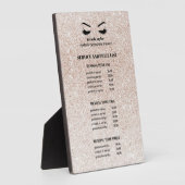 グラムピンクグリッターまつ毛サロンサービスリスト フォトプラーク (側面)