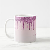 グラムピンクグリッタードリップスモノグラム コーヒーマグカップ (左)