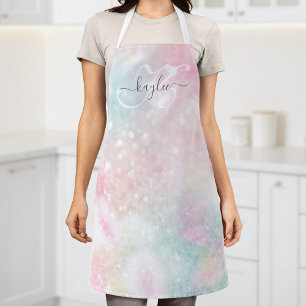 グラムピンクグリッターパステルパタガーリーーン エプロン