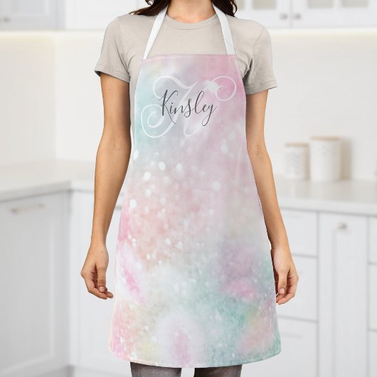 グラムピンクグリッターパステルパタガーリーーン エプロン