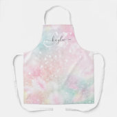 グラムピンクグリッターパステルパタガーリーーン エプロン (正面)