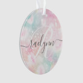 グラムピンクグリッターパステルパタガーリーーン オーナメント (正面)