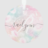 グラムピンクグリッターパステルパタガーリーーン オーナメント (裏面)