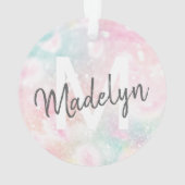 グラムピンクグリッターパステルパタガーリーーン オーナメント (裏面)