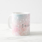 グラムピンクグリッターパステルパタガーリーーン コーヒーマグカップ (正面左)