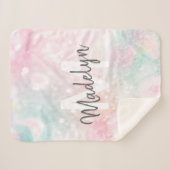 グラムピンクグリッターパステルパタガーリーーン シェルパブランケット (正面(横))