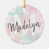 グラムピンクグリッターパステルパタガーリーーン セラミックオーナメント (正面)