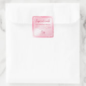 グラムピンクグリッター箔の原料ラベル スクエアシール (バッグ)