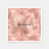 グラムピンクグリッツ金ゴールドパイナップル スタンダードカクテルナプキン (正面)