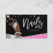 グラムピンクシルバーダイヤモンドネイルサロンテックアーティスト 名刺 (正面)