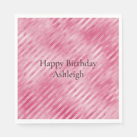 グラムピンクストライプ色 スタンダードランチョンナプキン (正面)