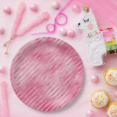 グラムピンクストライプ色 ペーパープレート (パーティー)