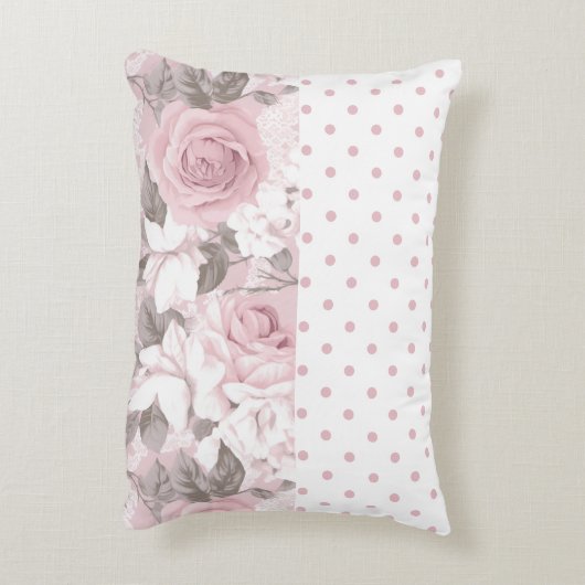グラムピンクダイヤモンドボウフローラ水玉模様 アクセントクッション (裏面(縦))