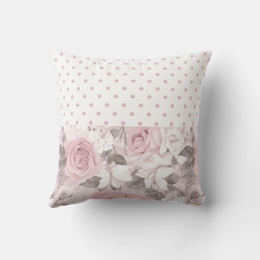 グラムピンクダイヤモンドボウフローラ水玉模様 クッション (裏面)