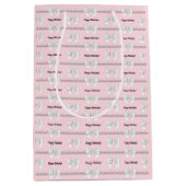 グラムピンクティファニーテーマブギーハッピーバースデー ミディアムペーパーバッグ (正面)