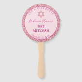 グラムピンクトレンディーガールフォトバルミツワーパーティー ハンドファン (正面)