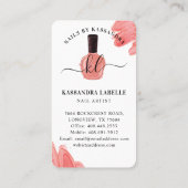 グラムピンクドリップス爪、 ネイルポーランドボトルモノグラムスクリプト 名刺 (裏面)