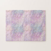 グラムピンクパープルアクア金ゴールドレオパードプリント ジグソーパズル (横)