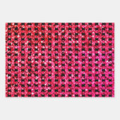 グラムピンクパープルレッドジェムフラッシュおもしろいダイヤモンド ラッピングペーパーシート (正面3)