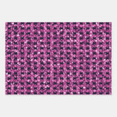 グラムピンクパープルレッドジェムフラッシュおもしろいダイヤモンド ラッピングペーパーシート (正面2)