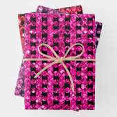 グラムピンクパープルレッドジェムフラッシュおもしろいダイヤモンド ラッピングペーパーシート (インサイチュ)