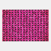 グラムピンクパープルレッドジェムフラッシュおもしろいダイヤモンド ラッピングペーパーシート (正面)