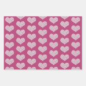 グラムピンクフェイクダイヤモンドバタフライとハート ラッピングペーパーシート (正面3)