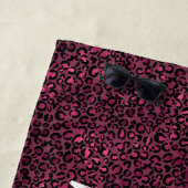 グラムピンクブラックヒョウ柄 ビーチタオル (インサイチュ)