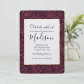 グラムピンクブラックヒョウ柄 招待状 (スタンド正面)